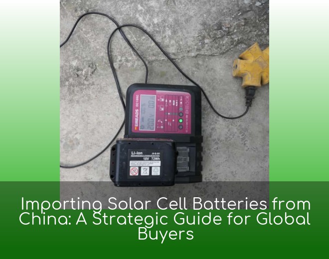 Importing Solar Cell Batteries from China: A Strategic Guide for Global Buyers